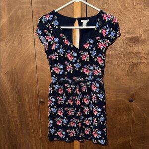 Forever 21 Floral Mini Dress with Open Back Detail